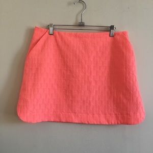 Topshop Neon Pink Textured Mini Skirt with Pockets
